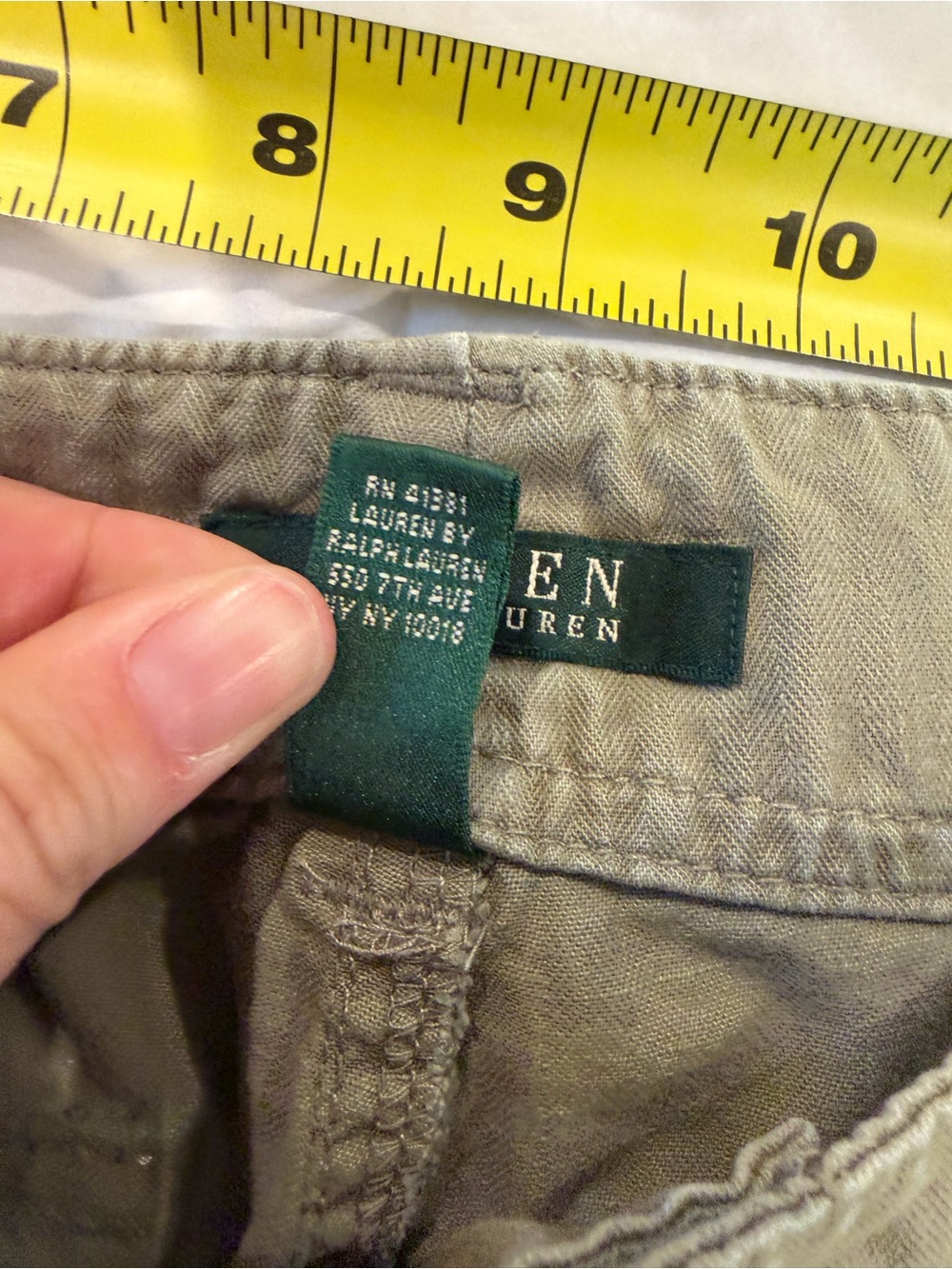 Vintage Ralph Lauren Green Utility Cargo Pants Cotton Size 10 - Picture 7 of 10